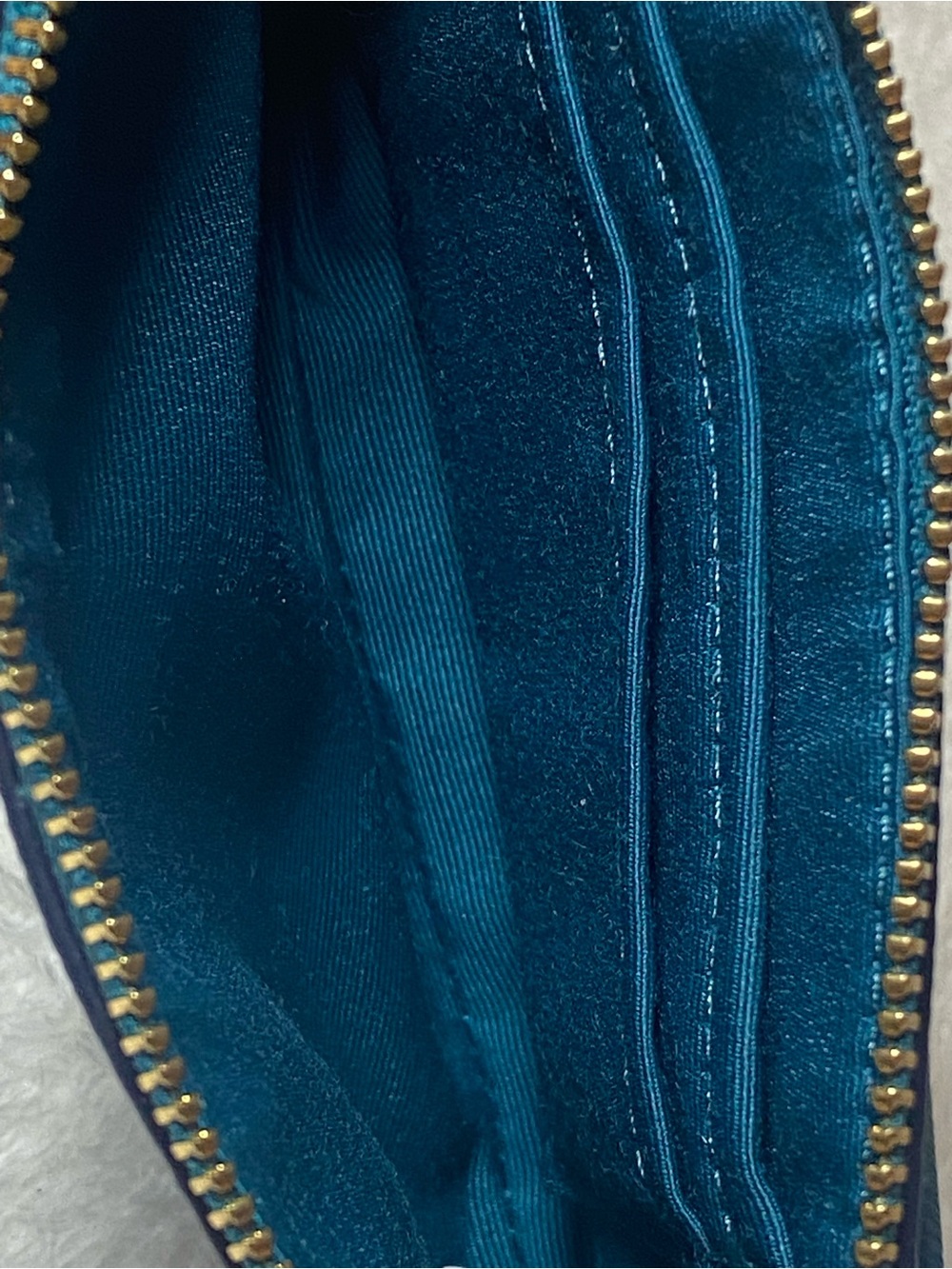 Coach Teal Leather Wristlet with Gold Logo - Picture 6 of 11